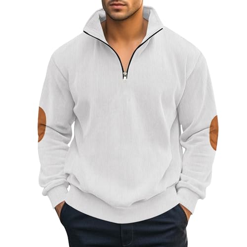 Pull en tricot léger haut de gamme pour homme avec col zippé élégant