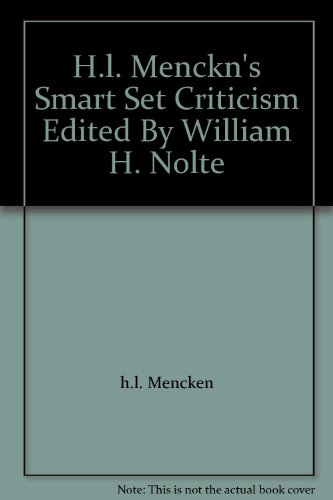 H.l. Menckn's Smart Set Criticism Edited By Wil... B0033SBEZG Book Cover