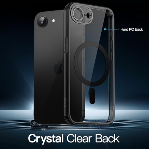 Image of JETech Magnetic Cover Case for iPhone 17e (2026) / iPhone 16e Compatible with MagSafe, Shockproof Phone Bumper Cover, Anti-Scratch Clear Back, 6.1-Inch Display (Black)