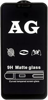 شاشة حماية من الزجاج المقوي مع حماية مدمجة بقوة صلابة 9H مع حماية من الصدمات، دقة عالية، سهلة التركيب ومقاومة لبصمات الأصابع، متوافقة مع أوبو F7 - أسود