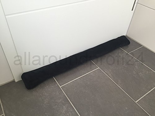 Preisvergleich Produktbild allaroundprofi24 Zugluftstopper Schwarz Windstopper Microfaser ca 86 cm mit Beschwerung Füllung 600 gr. Türdichtung Abdichtung Türisolierung Fensterabdichtung