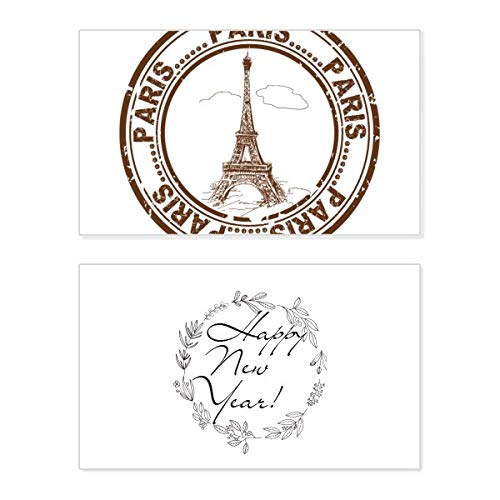 Tarjeta de Año Nuevo de la Torre Eiffel para enviar un mensaje conmemorativo de bendición