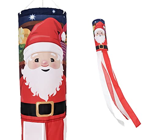 Madrona Brands Weihnachtsmann-Windsack, langlebig, für den Außenbereich, Hof, Urlaub, saisonale Winterdekoration, 122 cm Cover