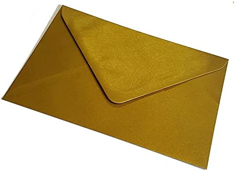 10 C6 Metallic Gold Coloured Envelopes (114x162mm - 4.5x6.4") for Greetings Card Crafts & Party Invitations - Packed by The CandyRushTM Charity