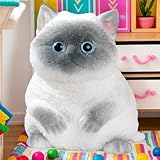 YJPPDD Big taba Squishy Cat, Handmade Squishy Cat for Adult/Kids, Stress Relief, Cute & Soft Cat Design, Perfect Squeeze Toys Gift for Relaxation and Fun - Dress Up Your Own Squishies Cat(Siamese)