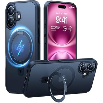 TORRAS Magnetic for iPhone 16 Case with Stand, Compatible with MagSafe
