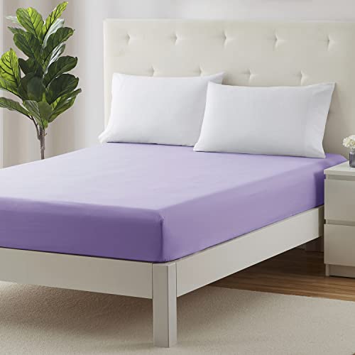 Image of Clara Clark Premier 1800 Collection Single Fitted Sheet, King, Lilac Lavender