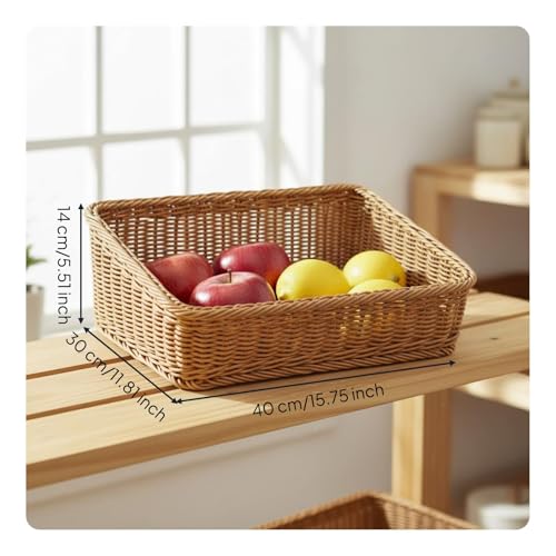 Cesto de panadería inclinado marrón de 40-30-8-14 cm para comercio 6