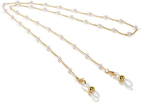 BLOOMMAY Pearl Eyeglass Chains for Women 18K Gold Plated Sunglasses Eyewear Elegant Strap Holder Women's Eyeglass Chains