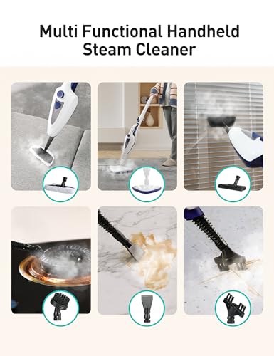 Image of Aspiron Steam Mop Brush Heads, Fit for AS-CA039, AS-CA053, 2 Size Hard Brushs, 1 Wall Crevice Brush, Steam Shot Attachments, Replacement Parts Accessories, 3 Pack