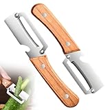 Multi-Functional Vegetable Peeler for Kitchen, 2026 New Stainless Steel Peeler with Wooden Handle and Bottle Opener, Kitchen Tool for Fruit Veggie Pumpkin, Gifts for Mom (2PCS)