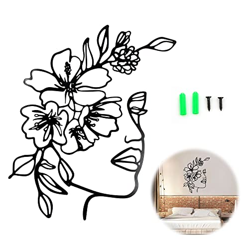 Artes Pared Minimalista Mujer Abstracta - 30 * 40 Cm Negro Sola LíNea Cuerpo Femenino, Modernas Femenina DecoracióN Metal, Lineal Cuadros Ornamentos ArtíSticos, Moderna Dormitorio Salon Pasillo Arte