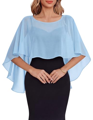 Chiffon Wedding Capelets Gift for Women - Elegant Shawls and Wraps Evening Dress Cape Cover Up Accessories