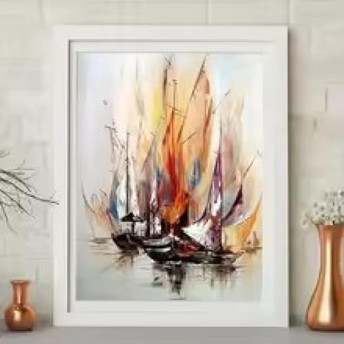 Toile moderne paysage marin abstrait 80x120cm affiche murale salon chambre - 4