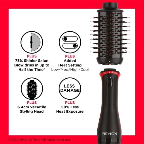 Revlon One-Step Volumiser Plus (Detachable Head, Ceramic Titanium Barrel, Mixed Styling Bristles with Activated Charcoal Pins, Tourmaline Ionic Technology) RVDR5298UK