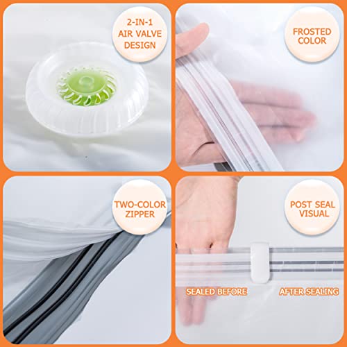 Space Saver Vacuum Storage Bags Jumbo 4 Pack Large Vacuum Storage Bags For Bedding Reusable Storage Bags Vacuum Sealed With Double Seal For Blanket, Comforter, Pillow And Quilt 47X39 Inches #TOP5