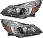 For Subaru Legacy/Outback Headlights Lamps Set 2013 2014 Halogen Black Trim Driver and Passenger Side