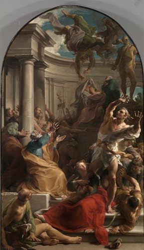 Tableaux impression la Chute de Simon Magus par Pompeo Batoni art vintage sur toile 60x90cm