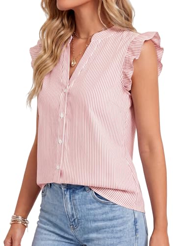 Image of Women's Dressy Striped V Neck Blouse