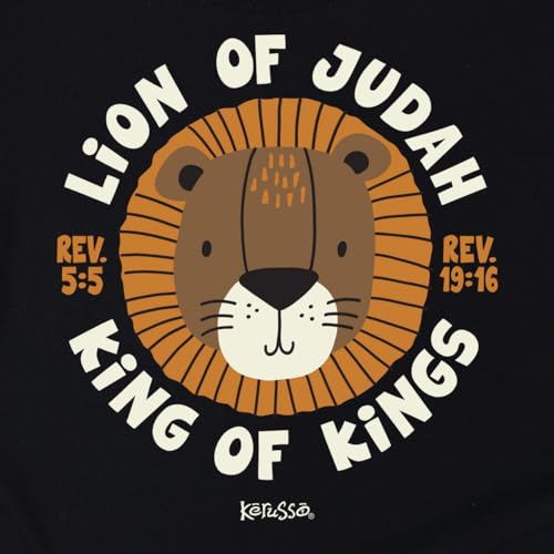 Kerusso, Faith Message, King of Kings, Toddler, Black, Comfortable Cotton, Kids Crew Neck T-Shirt, Lion of Judah2