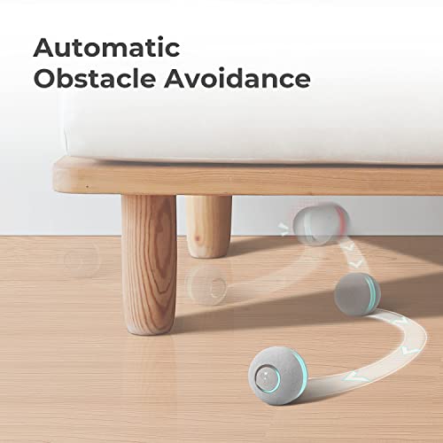 Cheerble Smart Interactive Cat Toy, Automatic Moving Bouncing Rolling Ball For Indoor Cat Kitten, Peppy Pet Ball With Lights And Bell, Grey #TOP3