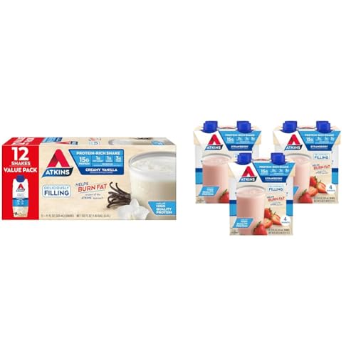 Atkins Creamy Vanilla Protein Shake, 15g Protein, Low Glycemic, 2g