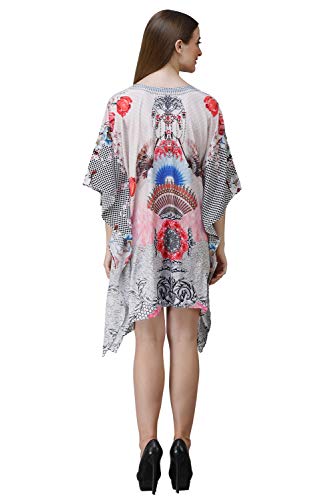Image of RAVI RAJORIA Georgette Digital Printed Beach Wear Kaftan Blue Free Size R800 | Multi Color 2