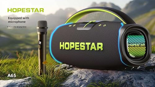 WorryFree-Gadgets-Hopestar-Series-300W-Portable-Speaker-with-Handle-Microphone-Blue