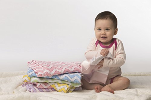Image of SwaddleDesigns Marquisette Receiving Swaddle Blanket for Baby Boys & Girls, Soft Premium Cotton Muslin, Best Shower Gift, Blue Chevron, Parent Picks Award Winner