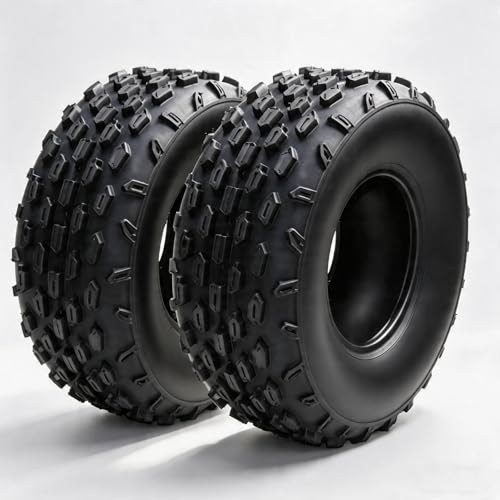 ATV Tires 19X7-8 4PR Rating 2 Pack 19x7x8 All-Terrain ATV UTV Off-Road Tires QD-128 Heavy Duty Rubber Tubeless Tire for Go-Kart Golf Cart (Tires Only No Rims)