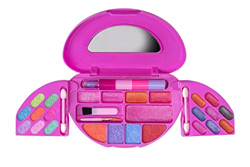 Playkidz My First Princess Makeup Chest, Girl's All-in-One Travel Washable Cosmetic and Real Makeup Palette with Mirror (Chest)