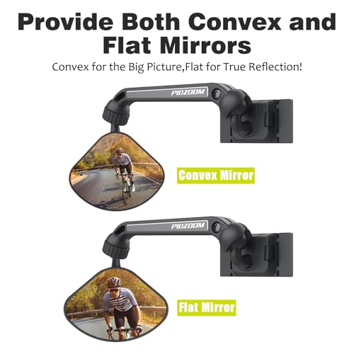 PIDZOOM Bike Helmet Mirror for Cycling- 360° Adjustable and Rotatable Safe Rearview Helmet Mirror for Bicycle Riding Accessories and Other Outdoor Activities, Easy to Install