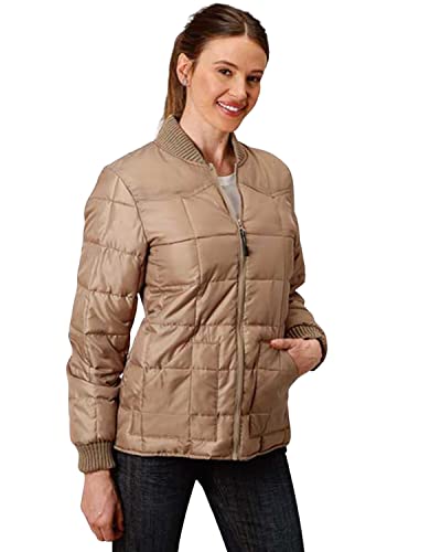 WOMENS KHAKI POLY-FILLED JACKET
