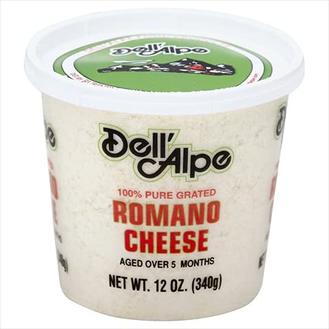 DELL Alpe Cheese Romano GRATED-12 OZ -Pack of 6