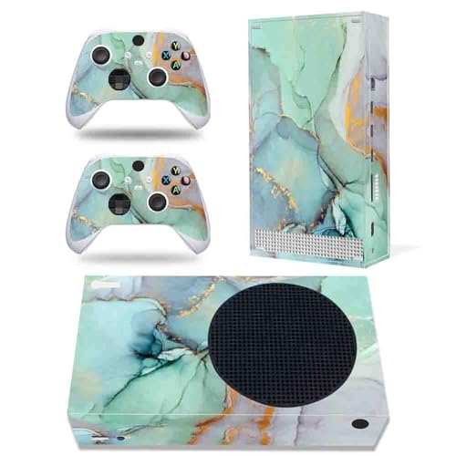 Skin Sticker for Xbox Series S, Protective Wrap Cover Vinyl Decal Compatible with Xbox Series S Console and Controller (Marble Green)