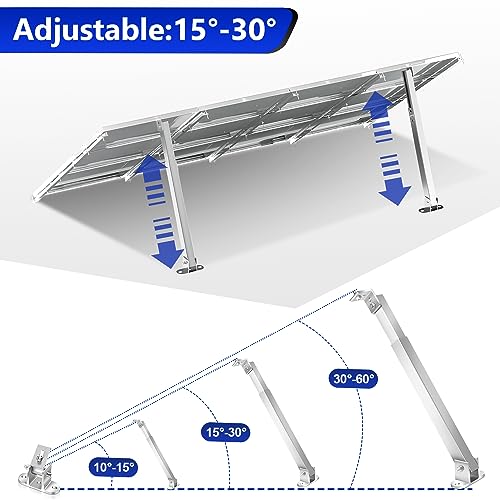 Support pour panneau solaire en aluminium robuste avec angle modulable 0-60°