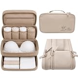 Reise Organizer f&uuml;r BHs, Unterw&auml;sche und Socken. BH Aufbewahrungstasche Formstabiler Dessous Koffer mit Mehreren F&auml;chern. La Riss Tasche mehrteilig mit Rei&szlig;verschluss