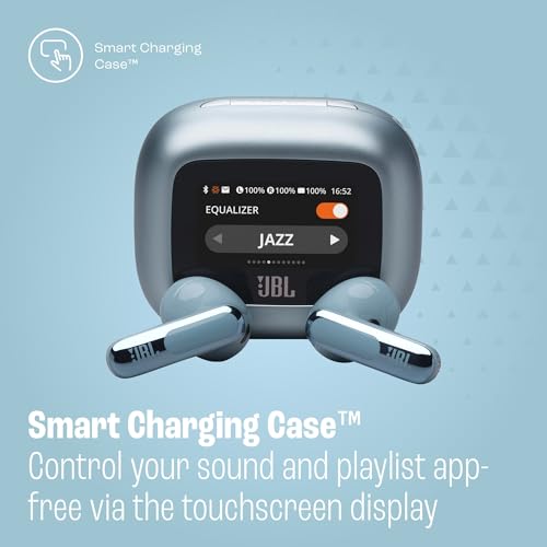 JBL Live Flex 3, Wireless Earbud Headphones with Bluetooth, 50h Battery Life, True Adaptive Noise Cancelling and High-Resolution JBL Signature Sound, IP54 Waterproof, Open-Back Stick Design, Blue - Image 7