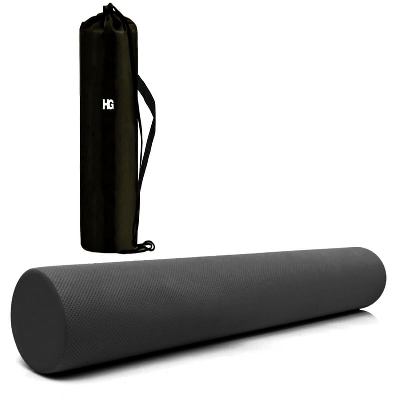 Image of Foam Roller for Exercise and Deep Tissue Massage Roller, Gym Exercise Roller, Workout Foam Roller for Knee Exercise and Pain Relief, Myofascial Release Roller for Back pain - 60 Cm Black