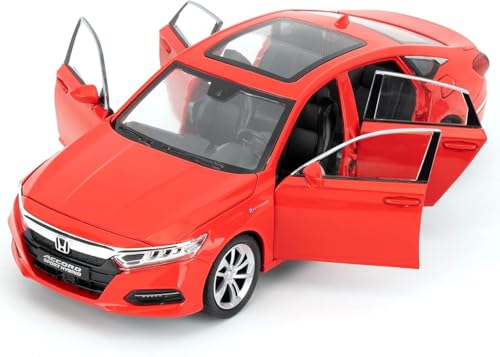 Image of Toy Cars Compatible for 1:24 Accord Model Car | Pull Back Die-Cast Alloy Vehicle with Lights & Sound | Openable Doors | Collectible Toy Car Gift for Kids Boys Girls & Adults (red)