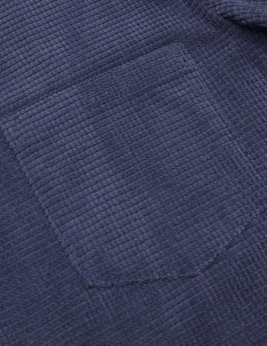 ELESOL Men's Long Sleeve Button Down Casual Stylish Hooded Shacket Jacket with Pocket Corduroy Shirt Jackets2