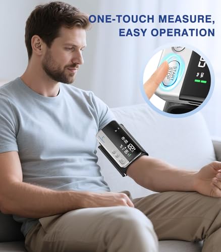 Image of Glucoracy Arm Blood Pressure Monitor for Home Use,Large Display,Silver | Portable One-Piece Blood Pressure Machine with Large Display and Adjustable 10.6 inch-16.5 inch Arm Cuff for Home Use