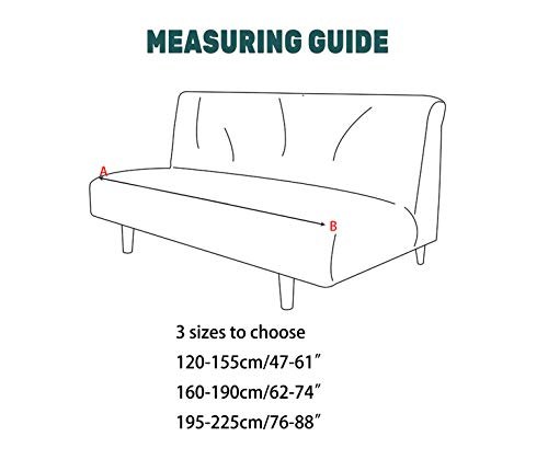 Folding Sofa Slipcover Stretch Armless Futon Couch Covers Plush Velvet Soft One Piece T Cushion Sleeper Bed Lounge Covers Removable Solid Color Hot Pink 160-190Cm/62-74 #TOP3