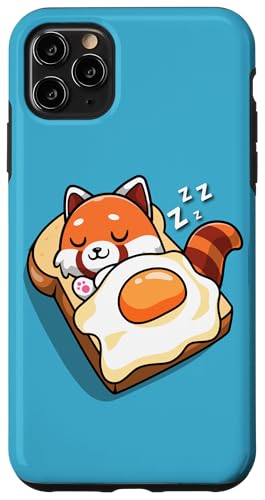 Cute Womens Girls Boy Kids Kawaii Eggs Toast Red Panda Lover �X�}�z�P�[�X iPhone 11 Pro Max �p