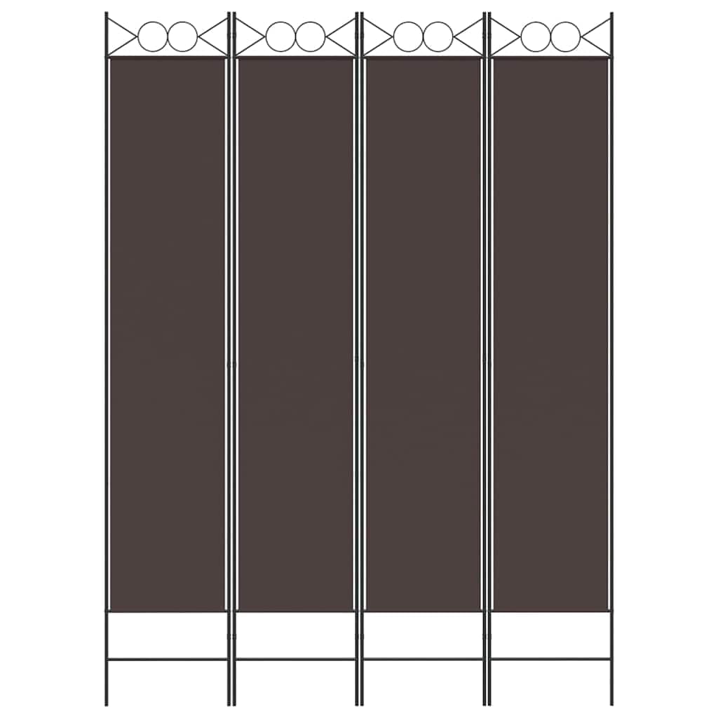 4-TLG. Paravent Braun Stoff 160x220 cm klappbar Raumteiler Sichtschutz faltbar für Wohnzimmer Schlafzimmer Büro Indoor Outdoor Nutzung