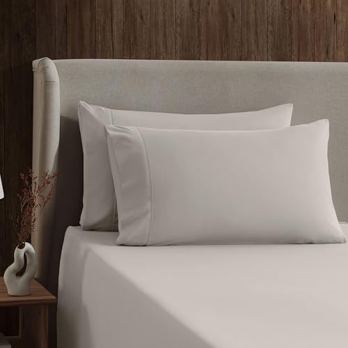 Image of Nestl Full Bed Sheet Set - Linen - 4-Piece Deep Pocket | Instantly Soft, Night-One Ready (No Wash Required). Fits 16-Inch Deep Pockets, 360-Degree Elastic Grip