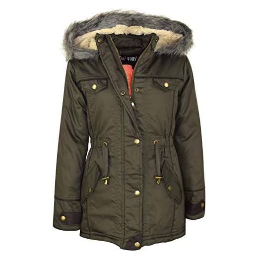 A2Z 4 Kids® barn flickor jacka med huva fuskpäls parkas skola jane jackor ytterkläder rockar ny ålder 7 8 9 10 11 12 13 år