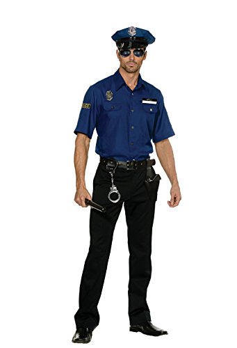 Dreamgirl Men's You're Busted Cop Costume, Blue, Medium