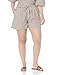The Drop Women's Mel Drawstring Pull-On Boxer Short, Coffee Bean/White, S