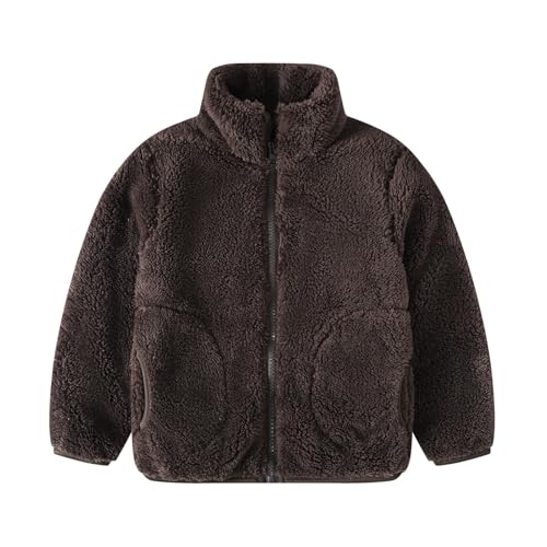 Kids P𝐨lar Fleece Jackets S𝐡erpa Lightweight Fuzzy Outerwear Boys Girls Long Sleeve Zipper Warm Fall Winter Coat